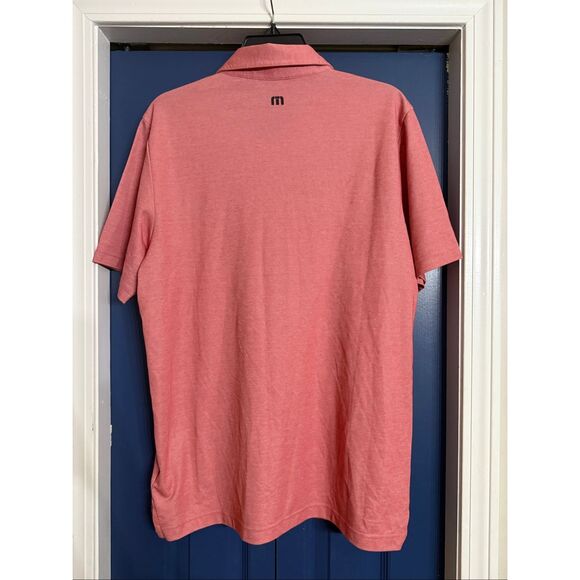 Travis Mathew Salmon Striped Golf Polo Shirt Size M - Picture 5 of 5